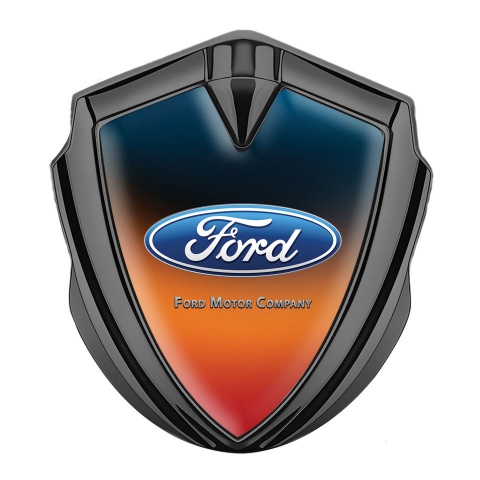 Ford Emblem Logo Schriftzug Aufkleber Graphit Tonfarbe verschmelzen Orange Blau Design Klassisch Logo