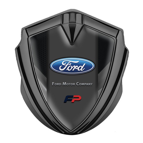 Ford FP Emblem Auto Zeichen Graphit Tonfarbe mit Schwarz Grau Elements Design