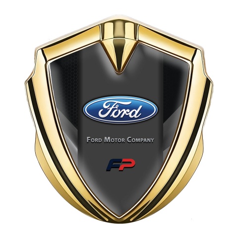 Ford FP Emblem Auto Zeichen Goldtonfarbe mit Schwarz Grau Elements Design
