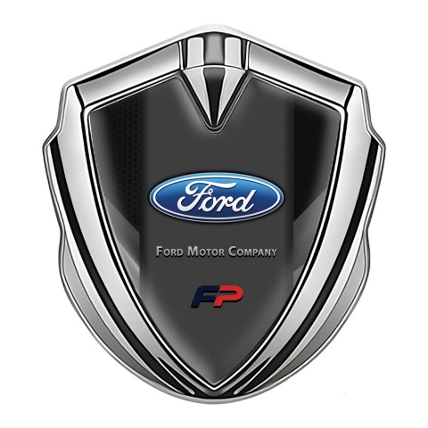 Ford FP Emblem Auto Zeichen Silbertonfarbe mit Schwarz Grau Elements Design