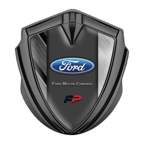 Ford FP Emblem Abzeichen Graphit Tonfarbe mit Mattierte Querplatten Design