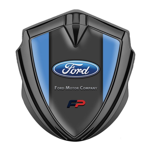 Ford FP Emblem Logo Schriftzug Aufkleber mit Graphit Tonfarbe Blau Basis Version