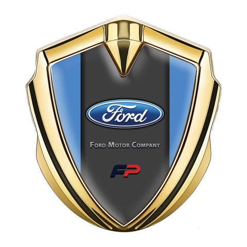 Ford FP Emblem Logo Schriftzug Aufkleber mit Goldtonfarbe Blau Basis Version