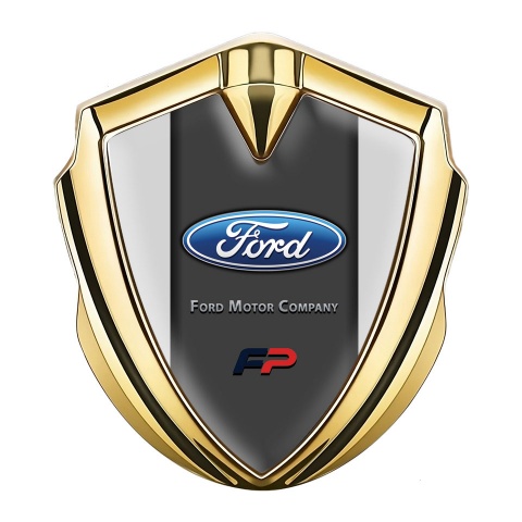 Ford FP Seitenflugel Emblem Aufkleber Goldtonfarbe mit Grau Basis Version