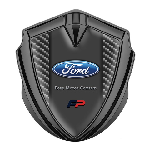 Ford FP Emblem Abzeichen Graphit Tonfarbe mit Dunkel Carbon Basis Version