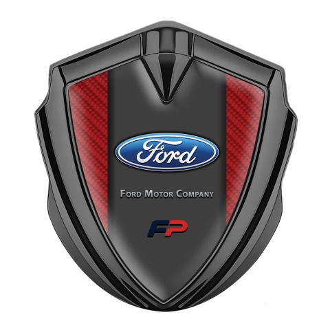 Ford FP Emblem Abzeichen selbstklebend Graphit Tonfarbe mit Rote Carbon Version