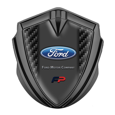 Ford FP Emblem Auto Zeichen Graphit Tonfarbe mit Schwarz Kohlenstoff Version