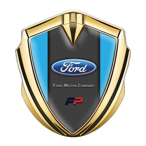 Ford FP Emblem Aufkleber Autozubehor Goldtonfarbe mit Blau Basis Version