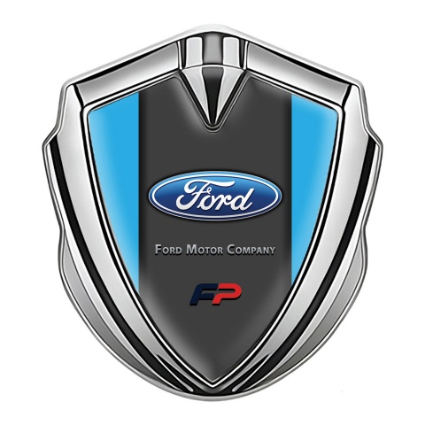 Ford FP Emblem Aufkleber Autozubehor Silbertonfarbe mit Blau Basis Version