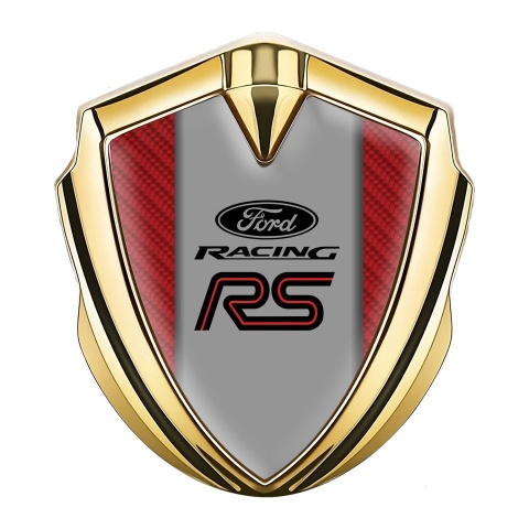 Ford RS Seitenflugel Emblem Aufkleber Goldtonfarbe mit Rote carbon Und Racing Logo Stil