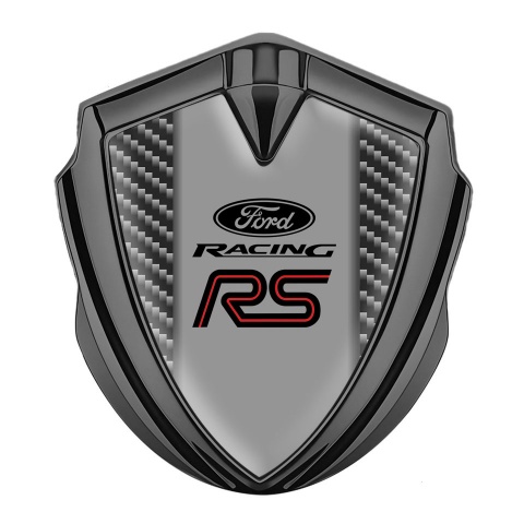 Ford RS Emblem Abzeichen selbstklebend Graphit Tonfarbe mit Dunkel Carbon und Racing Logo Design