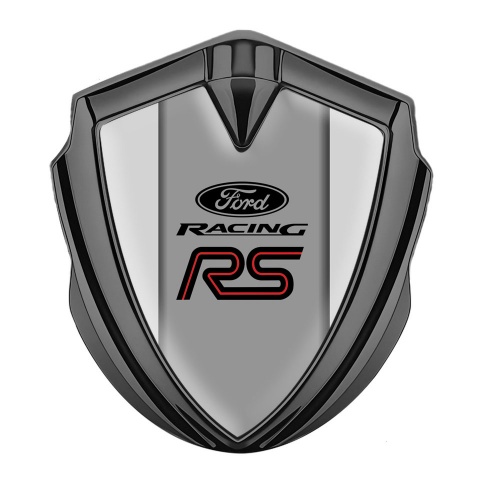 Ford RS Emblem Auto Zeichen Graphit Tonfarbe mit Grau Basis und Racing Logo Design