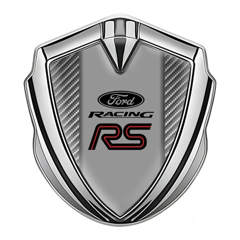 Ford RS Emblem Logo Schriftzug Aufkleber Silbertonfarbe Hell carbon Design