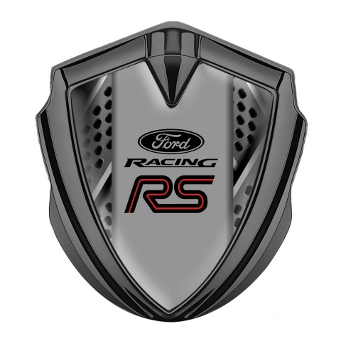 Ford RS Emblem Aufkleber Autozubehor Graphit Tonfarbe mit Schaber Effekt und Rote Linie Logo