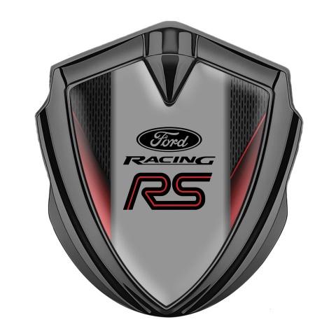 Ford RS Abzeichen selbstklebend Graphit Tonfarbe mit Schwarz Basis und Rote Element