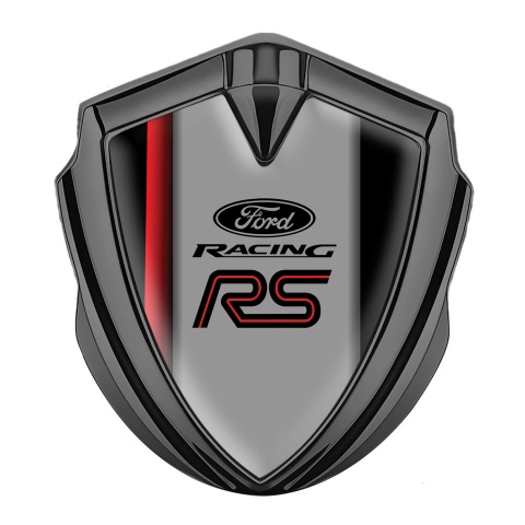 Ford RS Emblem Abzeichen selbstklebend Graphit Tonfarbe Schwarz Vorlage mit Rote Band Design