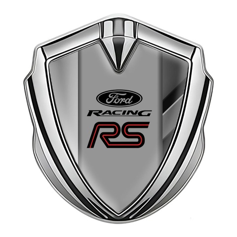 Ford RS Bodyside Domed Emblem Silver Dual Frame Texture Racing Spirit