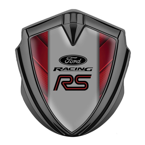 Ford RS Trunk Emblem Badge Graphite Red Fragments Racing Logo Design