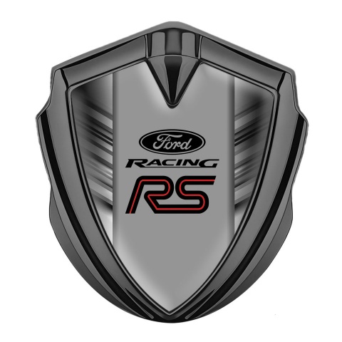 Ford RS Emblem Abzeichen Graphit Tonfarbe mit Zerkratztes Design Hintergrund und Racing Logo