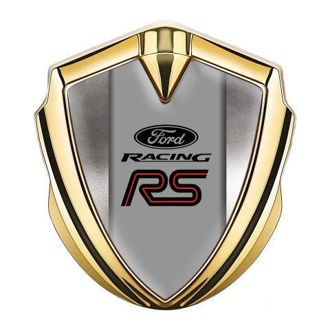 Ford RS Emblem Aufkleber Autozubehor Goldtonfarbe mit Blech Basis Stil und Racing Logo