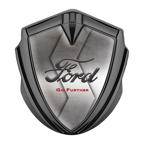 Ford Bodyside Badge Self Adhesive Graphite Steel Curved Texture Edition
