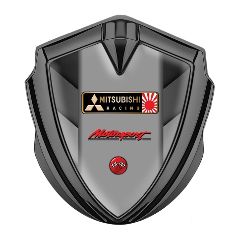 Mitsubishi Emblem Auto Zeichen Graphit Tonfarbe mit V Form Elemente der Basis und Racing Logo Motiv