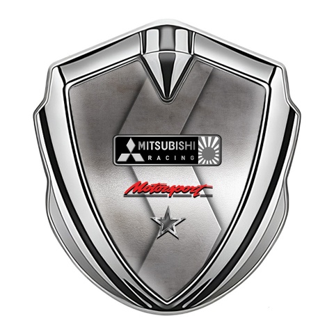Mitsubishi Seitenflugel Emblem Aufkleber Silbertonfarbe mit S form Metall Design