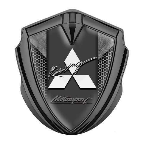 Mitsubishi Seitenflugel Emblem Aufkleber Graphit Tonfarbe Mesh mit Steinelement Basis Effekt