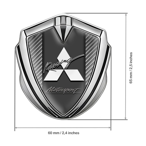 Mitsubishi Emblem Aufkleber Autozubehor Silbertonfarbe Kohlenstoff Basis Racing Logo Stil