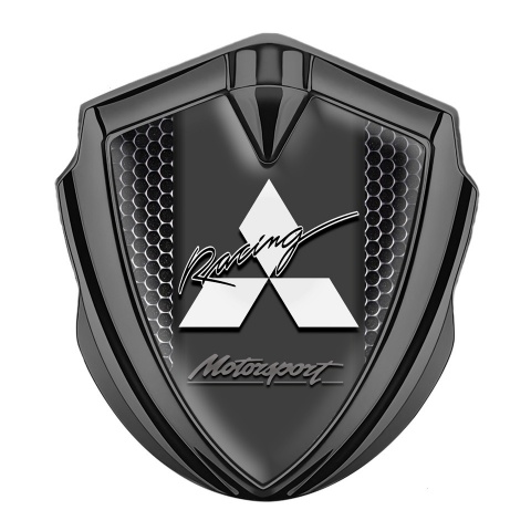 Mitsubishi Emblem Aufkleber Autozubehor Graphit Tonfarbe Perforierter Stahl Effekt und Racing Logo Design