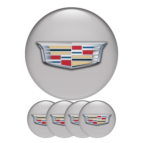 Cadillac Silicone Stickers Wheel Center Cap Grey with Multicolour Logo