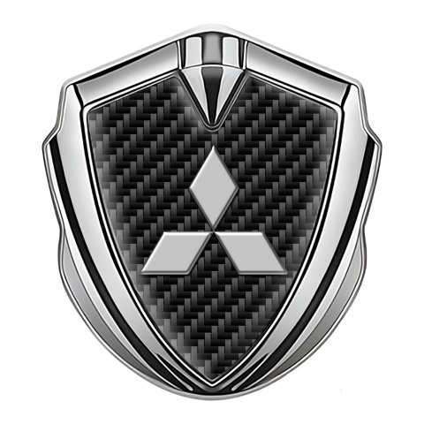Mitsubishi Emblem Aufkleber Autozubehor Silbertonfarbe Schwarz Kohlenstoff Grau Logo