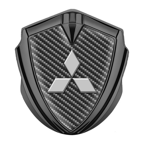 Mitsubishi Emblem Auto Zeichen Graphit Tonfarbe mit dunkles Kohlenstoff Basis und Grau Logo