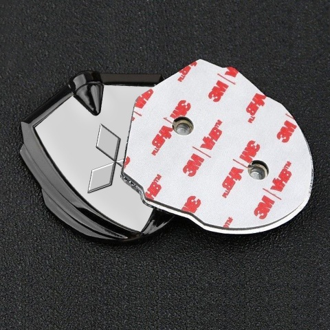 Mitsubishi Emblem Aufkleber Autozubehor Graphit Tonfarbe Grau Auflage