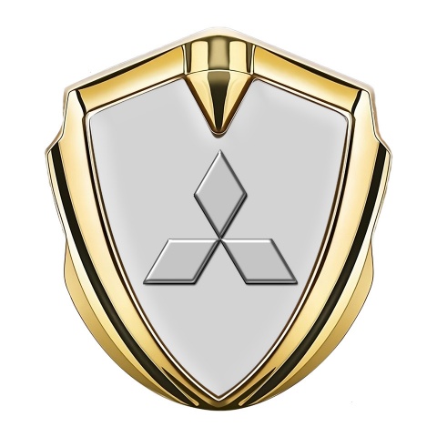 Mitsubishi Emblem Aufkleber Autozubehor Goldtonfarbe Grau Auflage