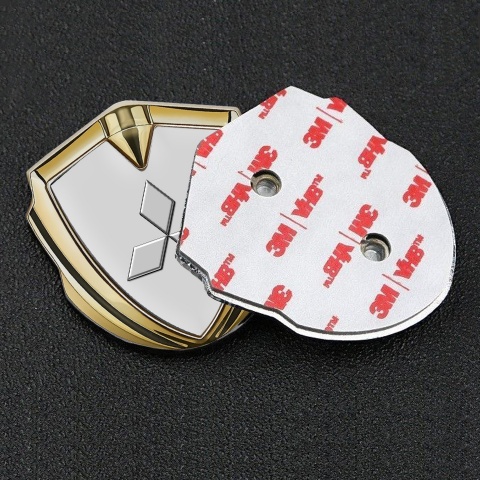 Mitsubishi Emblem Aufkleber Autozubehor Goldtonfarbe Grau Auflage