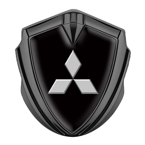 Mitsubishi Emblem Auto Zeichen Graphit Tonfarbe Schwarz Basis Grau Logo