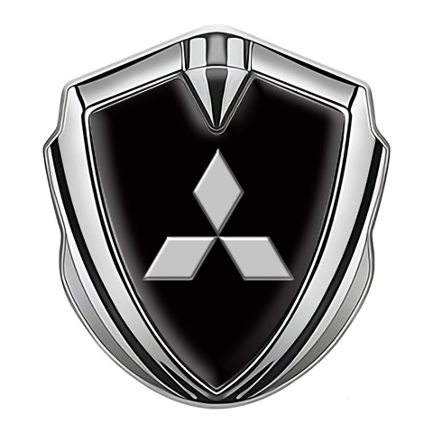 Mitsubishi Emblem Auto Zeichen Silbertonfarbe Schwarz Basis Grau Logo