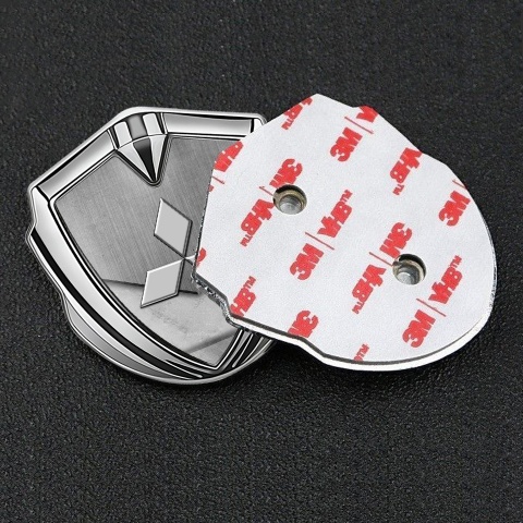 Mitsubishi Selbstklebendes Metallaufkleber Emblem Silbertonfarbe Steinplatten effekt Basis