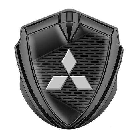 Mitsubishi Emblem Abzeichen Graphit Tonfarbe mit Dunkles Fragmente und Grau Logo