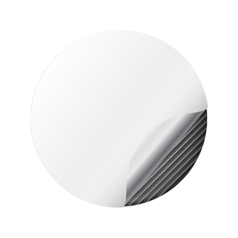 Kia Silicone Stickers Wheel Center Cap Carbon with White New Style Logo