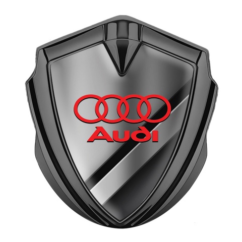 Audi Emblem Aufkleber Autozubehor Graphit Tonfarbe Diagonale Segel Basis Design und Rote Kreise Logo