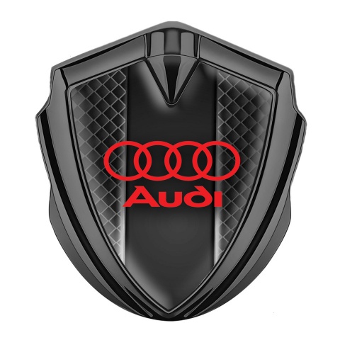 Audi Seitenflugel Emblem Aufkleber Graphit Tonfarbe mit Schwarze Quadrate Basis Stil