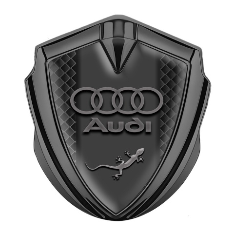 Audi Quattro Emblem Abzeichen selbstklebend Graphit Tonfarbe mit Schwarze Quadrate Fundaments design