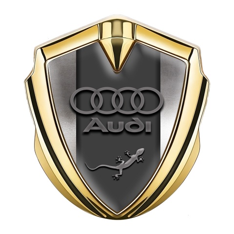 Audi Quattro Emblem Aufkleber Autozubehor Goldtonfarbe mit Metallischer Hintergrund Auflage