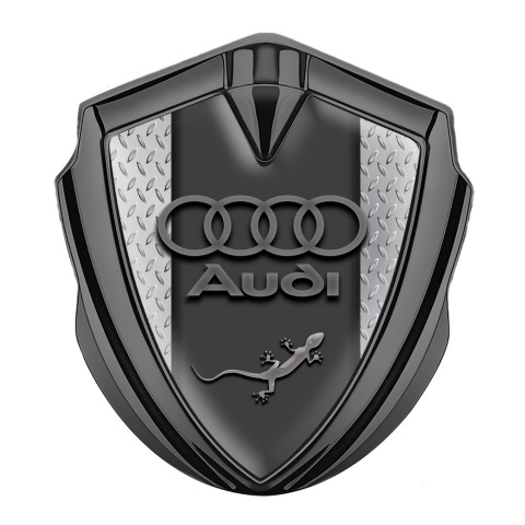 Audi Quattro Seitenflugel Emblem Aufkleber Graphit Tonfarbe mit Schutz Effekt Basis