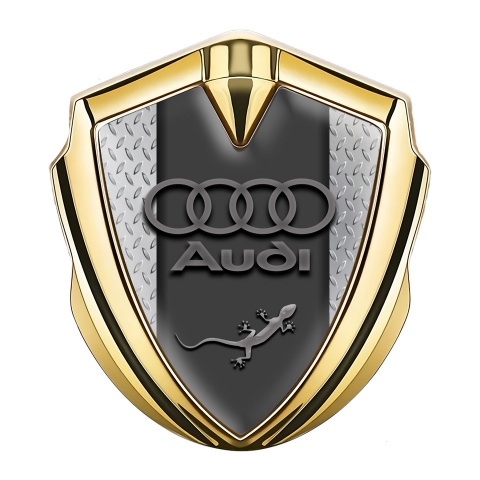 Audi Quattro Seitenflugel Emblem Aufkleber Goldtonfarbe mit Schutz Effekt Basis