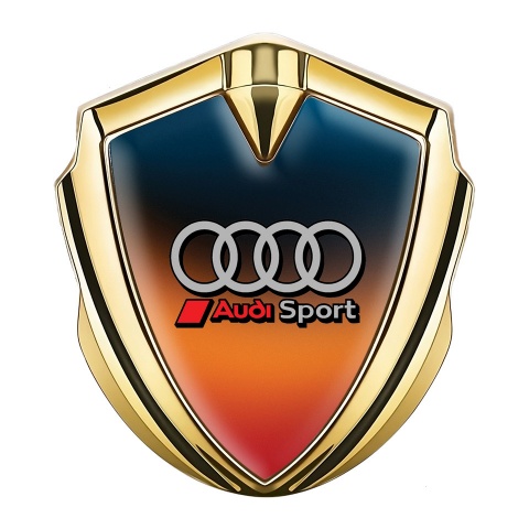 Audi Bodyside Emblem Self Adhesive Gold Gradient Texture Sport Logo