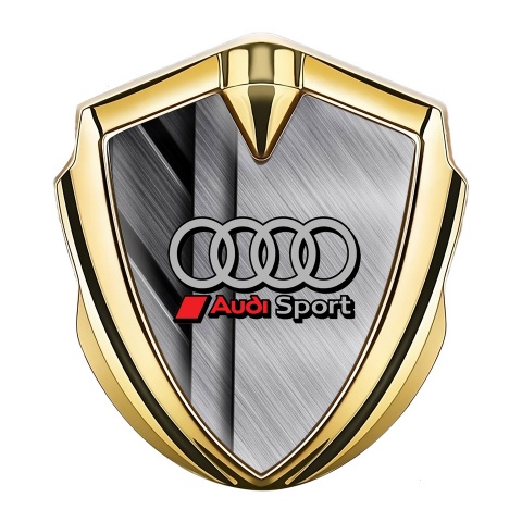 Audi Metal Emblem Self Adhesive Gold Brushed Metal Texture Motif
