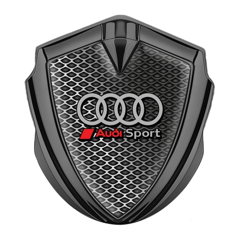 Audi Sport Emblem Logo Schriftzug Aufkleber mit Graphit Tonfarbe Industrielles Netzwerk effekt